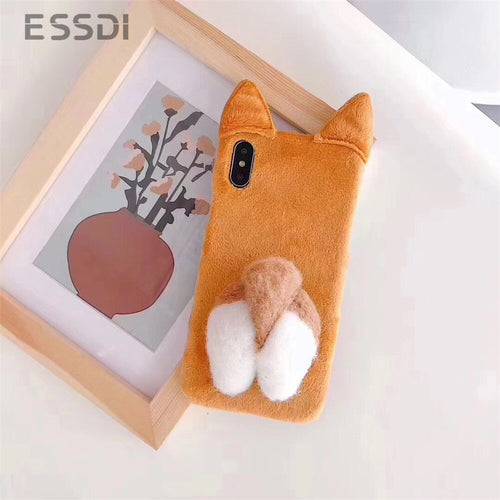 Cute Animal Keki Dog Butt Phone Cases For iPhone XR XS Max 6 6S 78 Plus X Soft  Back Cover Mobile Phone Case Accessories