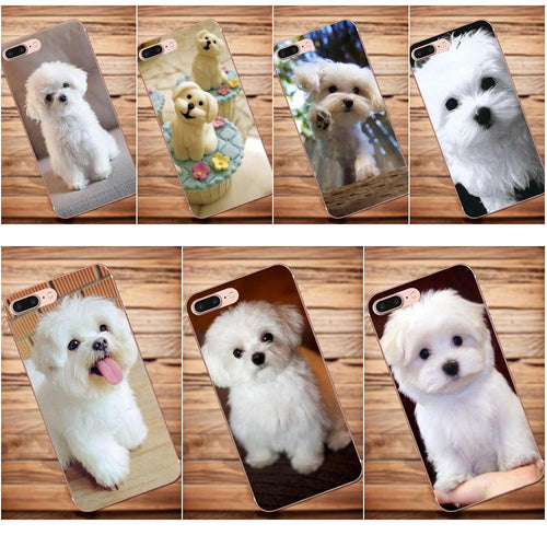 Galaxy.Alpha.Core.Prime.Note 4 5 8 S3 S4 S5 S6 S7 S8 S9 mini edge Plus TPU Cell Phone Case Cover White Maltese Puppies Dog