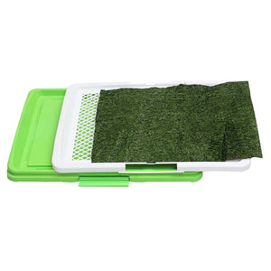 Indoor Pet Puppy Dog Cat Grass Pad Mat Training 3-tier Toilet