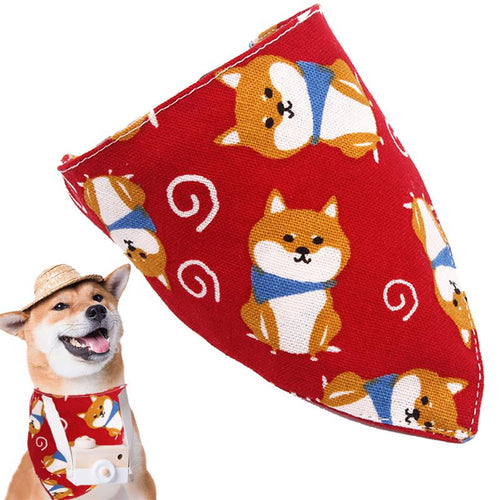 Doggy Printed Handsome Adjustable Puppy Triangular Bandana