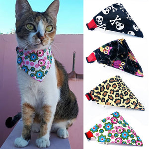 Pet Dog and Cat Bandanas Scarf Printed Triangular Canvas