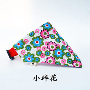 Pet Dog and Cat Bandanas Scarf Printed Triangular Canvas