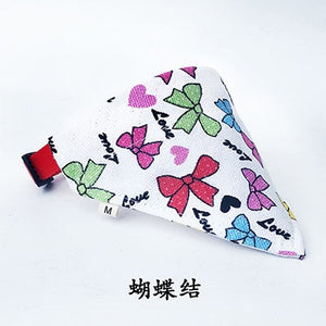 Pet Dog and Cat Bandanas Scarf Printed Triangular Canvas