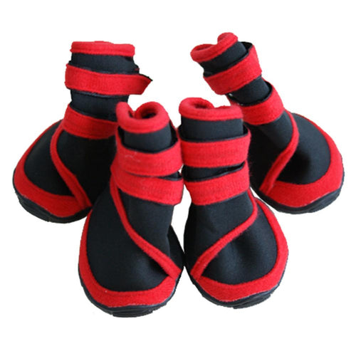 4Pcs Pet Supplies Fashion Waterproof Pet Dog Shoes Anti-Slip Comfortable Protective Boots