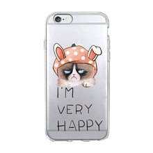 Load image into Gallery viewer, Funny cute cat dog Animal Phone Case For iPhone 7 7S 5 SE 5s 4S 6 6S 7 8 Plus X XR XS MAX Soft TPU Transparent silicone cover