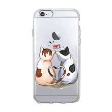 Load image into Gallery viewer, Funny cute cat dog Animal Phone Case For iPhone 7 7S 5 SE 5s 4S 6 6S 7 8 Plus X XR XS MAX Soft TPU Transparent silicone cover