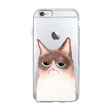 Load image into Gallery viewer, Funny cute cat dog Animal Phone Case For iPhone 7 7S 5 SE 5s 4S 6 6S 7 8 Plus X XR XS MAX Soft TPU Transparent silicone cover