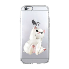 Load image into Gallery viewer, Funny cute cat dog Animal Phone Case For iPhone 7 7S 5 SE 5s 4S 6 6S 7 8 Plus X XR XS MAX Soft TPU Transparent silicone cover