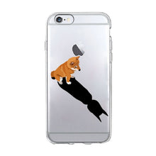 Load image into Gallery viewer, Funny cute cat dog Animal Phone Case For iPhone 7 7S 5 SE 5s 4S 6 6S 7 8 Plus X XR XS MAX Soft TPU Transparent silicone cover