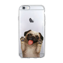 Load image into Gallery viewer, Funny cute cat dog Animal Phone Case For iPhone 7 7S 5 SE 5s 4S 6 6S 7 8 Plus X XR XS MAX Soft TPU Transparent silicone cover