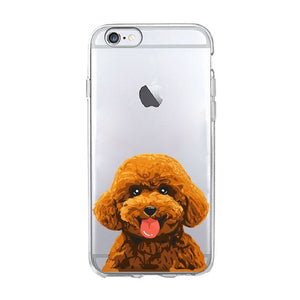 Funny cute cat dog Animal Phone Case For iPhone 7 7S 5 SE 5s 4S 6 6S 7 8 Plus X XR XS MAX Soft TPU Transparent silicone cover