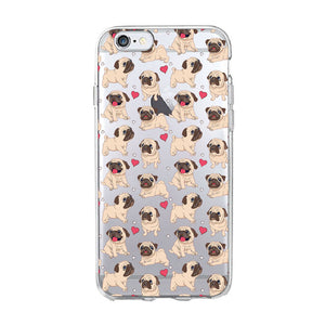 Funny cute cat dog Animal Phone Case For iPhone 7 7S 5 SE 5s 4S 6 6S 7 8 Plus X XR XS MAX Soft TPU Transparent silicone cover