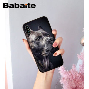 Lovely Pet Dog Pitbull Novelty Fundas Phone Case Cover for iPhone X XS MAX 6 6S 7 7plus 8 8Plus 5 5S XR for case