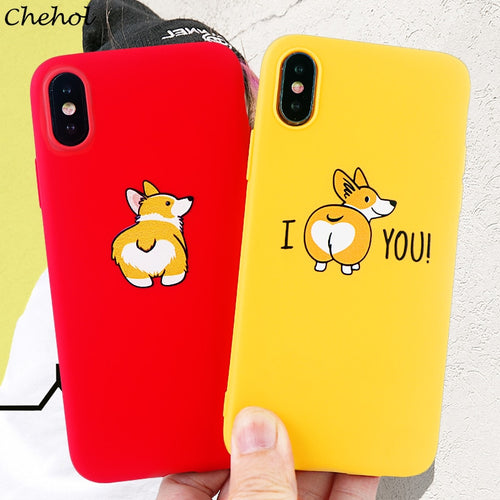 Mobile Phone Cases for iPhone 6s 7 8 Plus X XS MAX XR Case Funny Cute Dog Ass Soft Silicone Fitted Back Covers Accessories