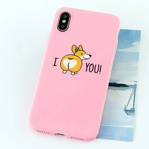 Mobile Phone Cases for iPhone 6s 7 8 Plus X XS MAX XR Case Funny Cute Dog Ass Soft Silicone Fitted Back Covers Accessories