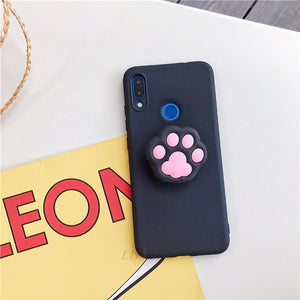 3D silicone cartoon phone holder case for samsung galaxy A50 A30 A40 A20 A10 A70 A60 A80 A7 2018 a8s cute stand soft back cover