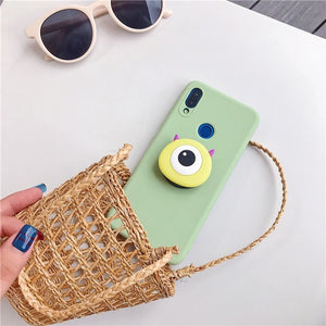 3D silicone cartoon phone holder case for samsung galaxy A50 A30 A40 A20 A10 A70 A60 A80 A7 2018 a8s cute stand soft back cover