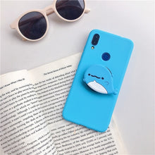 Load image into Gallery viewer, 3D silicone cartoon phone holder case for samsung galaxy A50 A30 A40 A20 A10 A70 A60 A80 A7 2018 a8s cute stand soft back cover