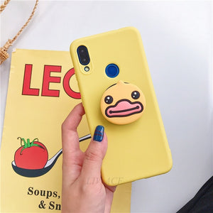 3D silicone cartoon phone holder case for samsung galaxy A50 A30 A40 A20 A10 A70 A60 A80 A7 2018 a8s cute stand soft back cover