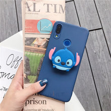 Load image into Gallery viewer, 3D silicone cartoon phone holder case for samsung galaxy A50 A30 A40 A20 A10 A70 A60 A80 A7 2018 a8s cute stand soft back cover