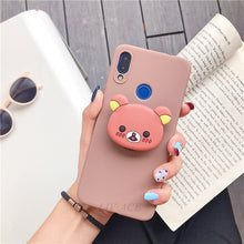 Load image into Gallery viewer, 3D silicone cartoon case for huawei y9 y7 y6 y5 prime pro 2019 2018 girl cute phone holder stand soft cover funda coque