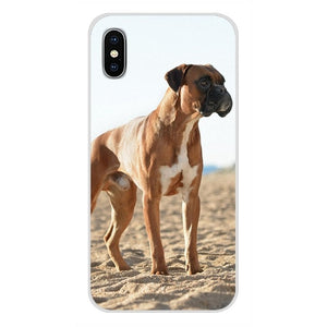 cool Boxer dog Accessories Phone Shell Covers For Apple iPhone X XR XS MAX 4 4S 5 5S 5C SE 6 6S 7 8 Plus ipod touch 5 6