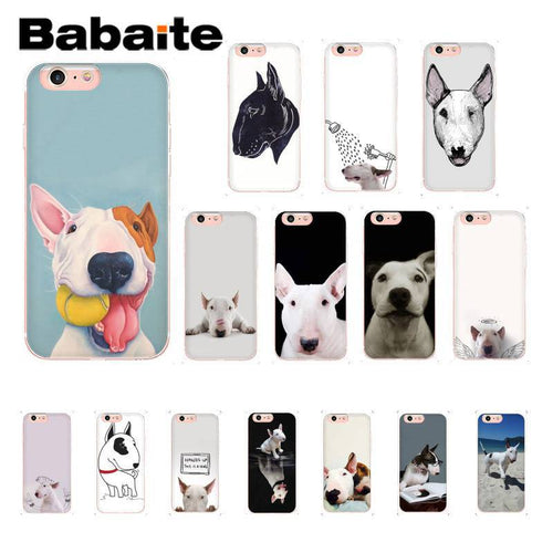 bull terrier dog Soft Silicone Phone Case for iPhone X XS MAX 6 6S 7 7plus 8 8Plus 5 5S XR 10 Case