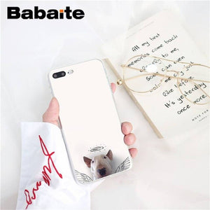 bull terrier dog Soft Silicone Phone Case for iPhone X XS MAX 6 6S 7 7plus 8 8Plus 5 5S XR 10 Case