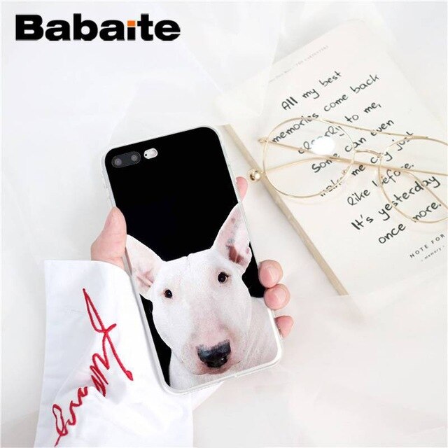 bull terrier dog Soft Silicone Phone Case for iPhone X XS MAX 6 6S 7 7plus 8 8Plus 5 5S XR 10 Case