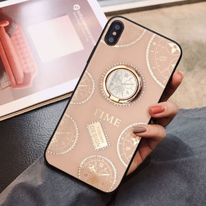 New time rhinestone for iPhone X XS XR Max / iPhone6S drop protection cover iPhone 6 7 8 Plus With Finger Ring