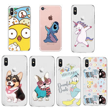 Load image into Gallery viewer, For iPhone 7 Coque Comic Cute dog Animals For iPhone XS 4S 5 5S SE 6 6S 8 plus X XR Fundas Soft Cover TPU For iPhone XS Max case