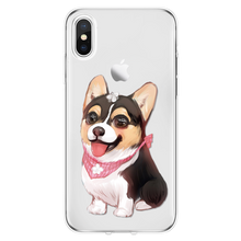 Load image into Gallery viewer, For iPhone 7 Coque Comic Cute dog Animals For iPhone XS 4S 5 5S SE 6 6S 8 plus X XR Fundas Soft Cover TPU For iPhone XS Max case