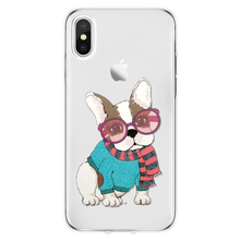 Load image into Gallery viewer, For iPhone 7 Coque Comic Cute dog Animals For iPhone XS 4S 5 5S SE 6 6S 8 plus X XR Fundas Soft Cover TPU For iPhone XS Max case