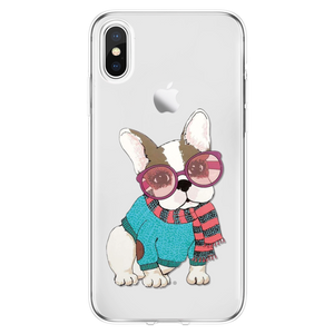 For iPhone 7 Coque Comic Cute dog Animals For iPhone XS 4S 5 5S SE 6 6S 8 plus X XR Fundas Soft Cover TPU For iPhone XS Max case