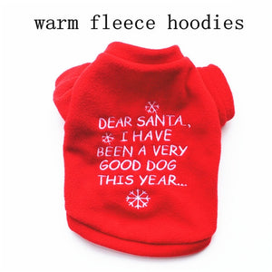 Soft Dog Winter Warm Pet Dog Clothes Sports Hoodies Clothing Chrismas Pet Coat Jacket