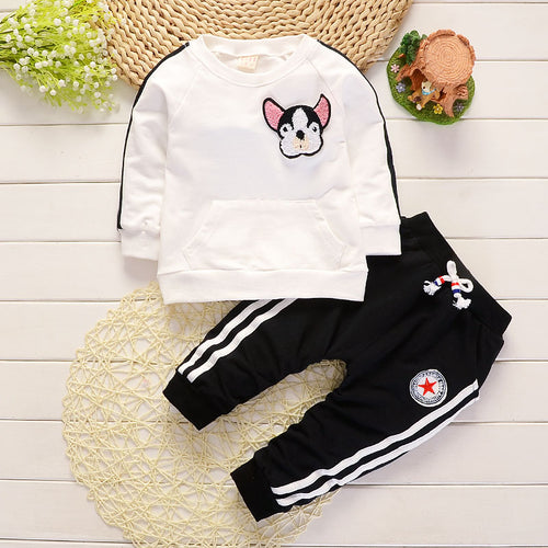 Baby Boy Clothes  Dog cover Round Neck T-shirts Tops Long Pants Infant Clothing Set Casual Kids Bebes Sport Suits