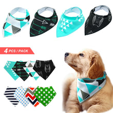 Load image into Gallery viewer, 4pcs Dog Bandana Bib Scarf Cotton Pet Dogs Grooming