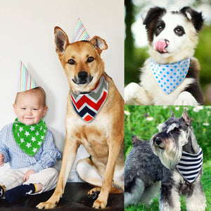 4pcs Dog Bandana Bib Scarf Cotton Pet Dogs Grooming