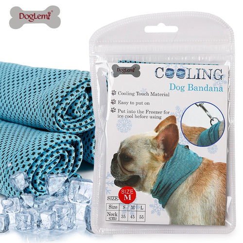 Instant Ice Cooling Dog Bandana Scarf for Pet small dogs Bulldog