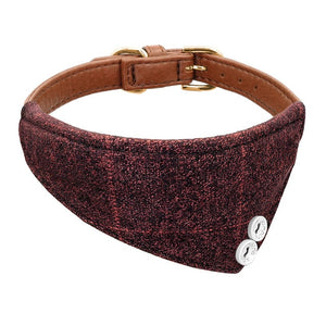 Dog Collar Leather Pet Bandana