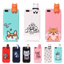 Load image into Gallery viewer, Coque for iPhone 7 7Plus Case 3D Unicorn Panda Dog Silicone Case Cover on for iPhone 5 5S SE 6 6S 8 Plus X XS Phone Case Capinha