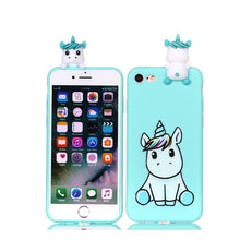 Load image into Gallery viewer, Coque for iPhone 7 7Plus Case 3D Unicorn Panda Dog Silicone Case Cover on for iPhone 5 5S SE 6 6S 8 Plus X XS Phone Case Capinha