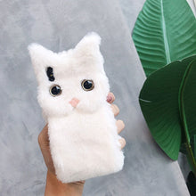 Load image into Gallery viewer, Cute Rabbit Hair Dog Cat Plush Phone Case for iPhone XS Max XS XR 8 7 6 6s Plus 3D Rabbit Ears Fur Fluffy Soft Back Cover