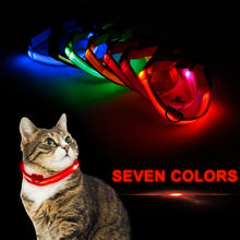 Load image into Gallery viewer, Nylon Pet Dogs &amp; Cats Collars LED Light Night Safety