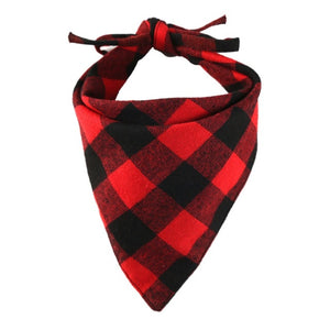 New Winter Dog Bandanas Cotton Plaid Washable Pet Bandanas