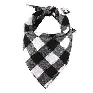 New Winter Dog Bandanas Cotton Plaid Washable Pet Bandanas