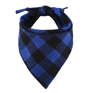 New Winter Dog Bandanas Cotton Plaid Washable Pet Bandanas