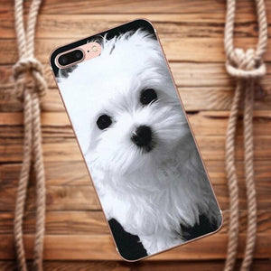 Galaxy.Alpha.Core.Prime.Note 4 5 8 S3 S4 S5 S6 S7 S8 S9 mini edge Plus TPU Cell Phone Case Cover White Maltese Puppies Dog