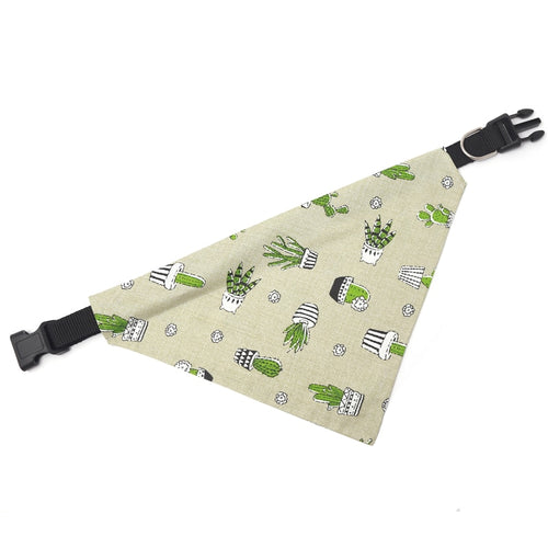 Handmade Cactus Print Over Collar Dog Bandana