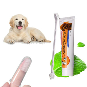 Pet Oral Care Kit Dog Cat Toothbrush Toothpaste Set Improve